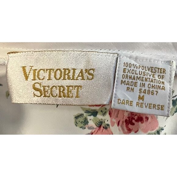 VTG Victorias Secret Gold Label Sz M Ivory Gown Floral Romantic Coquette READ - Picture 9 of 10